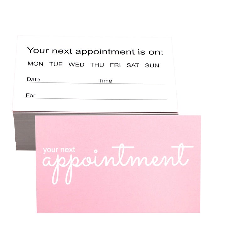 RXBC2011 Appointment Reminder Cards Pack of 100 pink - Image 1